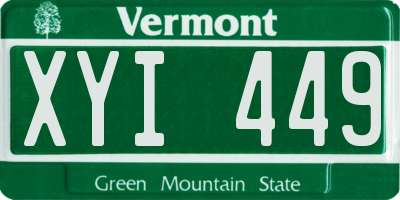 VT license plate XYI449
