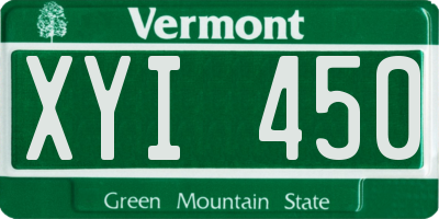 VT license plate XYI450