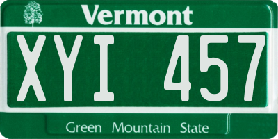 VT license plate XYI457