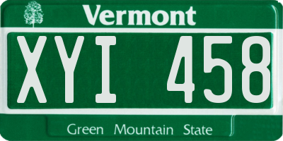 VT license plate XYI458