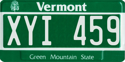 VT license plate XYI459