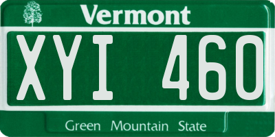VT license plate XYI460