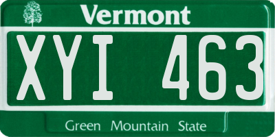 VT license plate XYI463