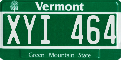 VT license plate XYI464