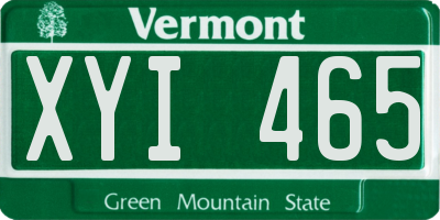 VT license plate XYI465