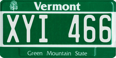VT license plate XYI466