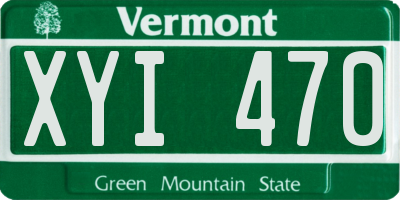 VT license plate XYI470