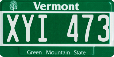 VT license plate XYI473