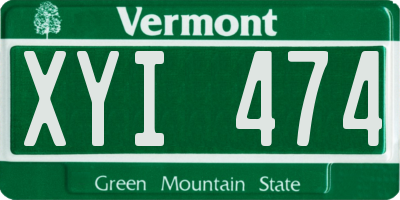VT license plate XYI474