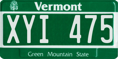 VT license plate XYI475