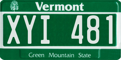 VT license plate XYI481