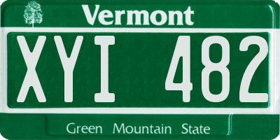 VT license plate XYI482