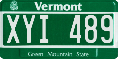 VT license plate XYI489