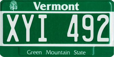 VT license plate XYI492
