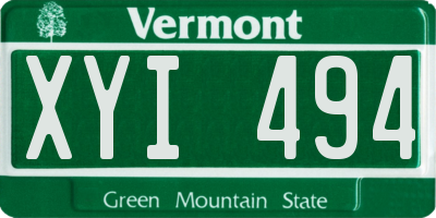 VT license plate XYI494
