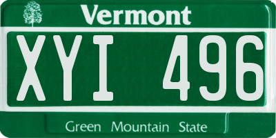 VT license plate XYI496