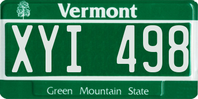 VT license plate XYI498