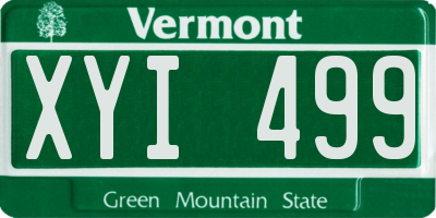 VT license plate XYI499