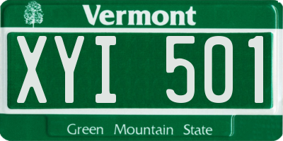 VT license plate XYI501