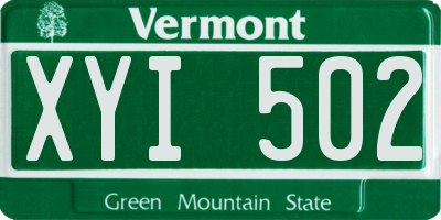 VT license plate XYI502