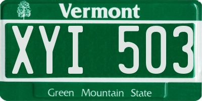 VT license plate XYI503