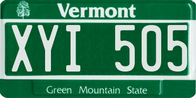VT license plate XYI505