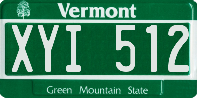 VT license plate XYI512
