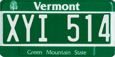 VT license plate XYI514