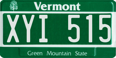 VT license plate XYI515