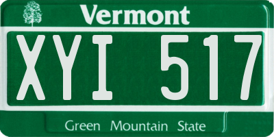 VT license plate XYI517