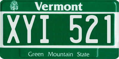 VT license plate XYI521