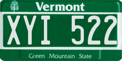 VT license plate XYI522