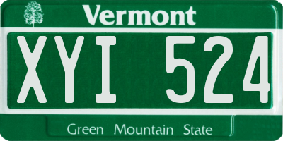 VT license plate XYI524