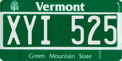 VT license plate XYI525