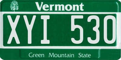 VT license plate XYI530
