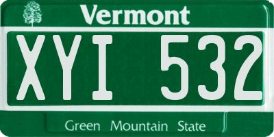 VT license plate XYI532