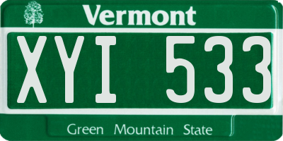 VT license plate XYI533