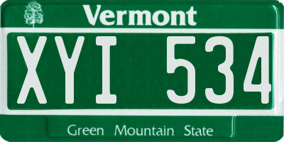 VT license plate XYI534