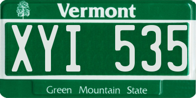 VT license plate XYI535