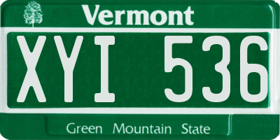 VT license plate XYI536