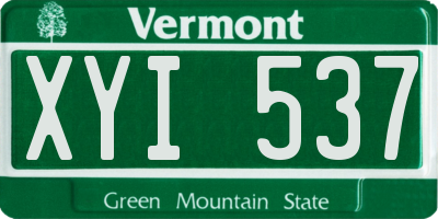 VT license plate XYI537