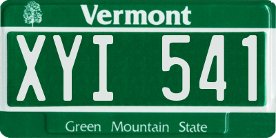 VT license plate XYI541