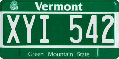 VT license plate XYI542