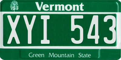 VT license plate XYI543