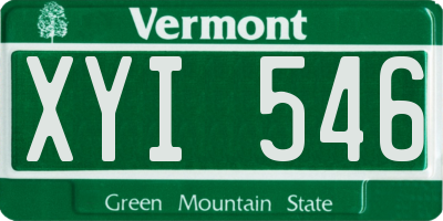 VT license plate XYI546