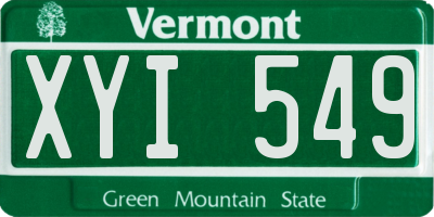 VT license plate XYI549