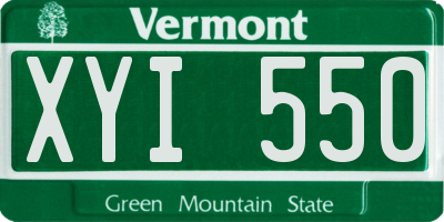 VT license plate XYI550
