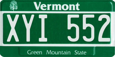 VT license plate XYI552