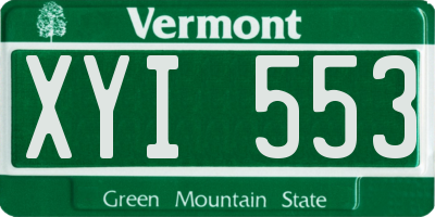 VT license plate XYI553