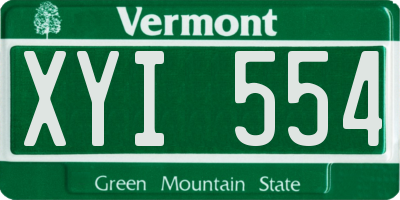 VT license plate XYI554
